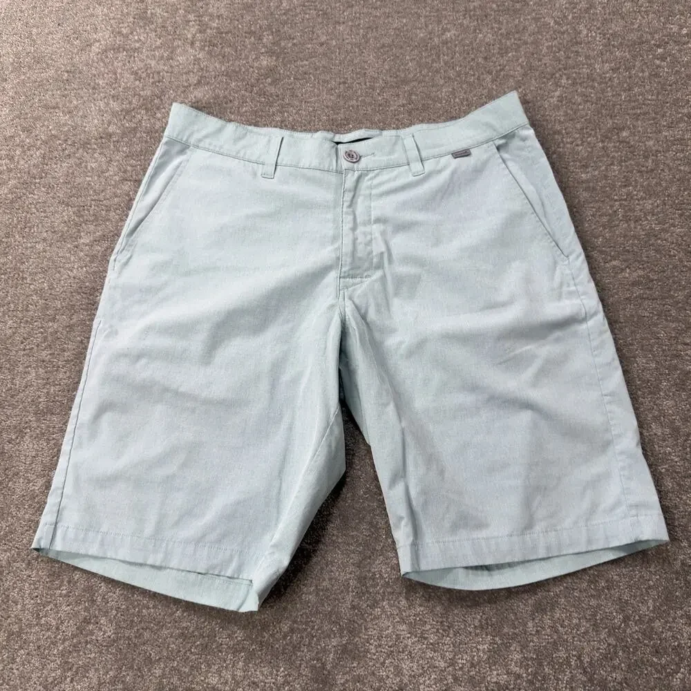 TravisMathew Mens 32 Performance Golf Shorts Light Blue Stretch Casual Comfort